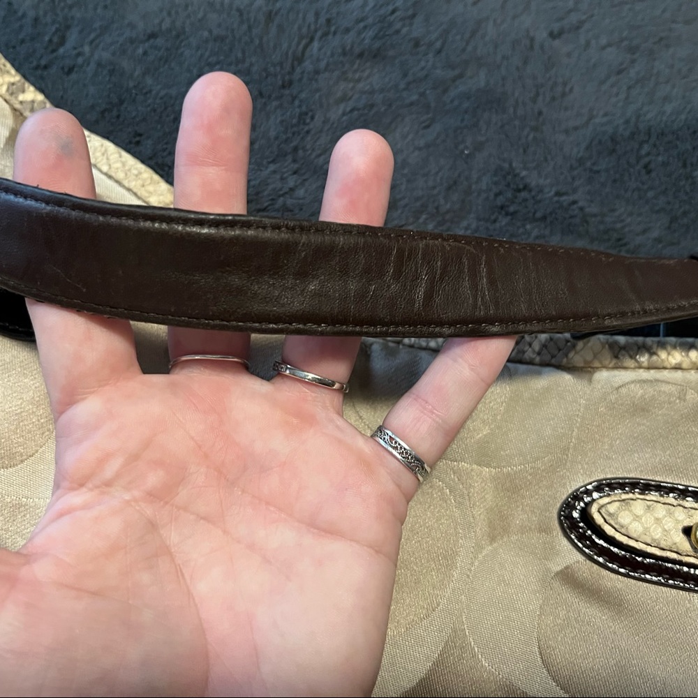 Great Authentic Coach Colette Python Beige Large … - image 6